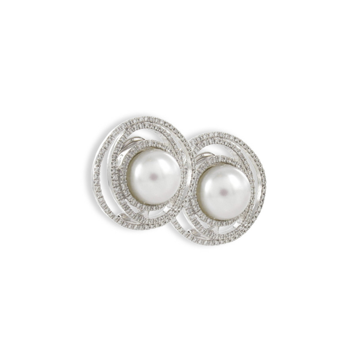 GOLD DIAMOND AND PEARL EARRING