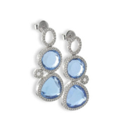 GOLD DIAMOND AND TOPAZ EARINGS