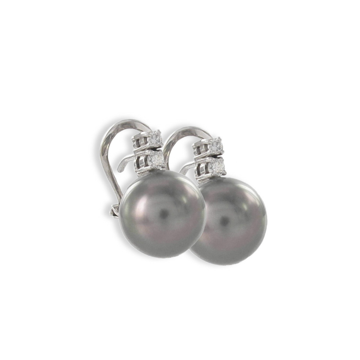 PENDIENTES ORO PERLA Y DIAMANTES