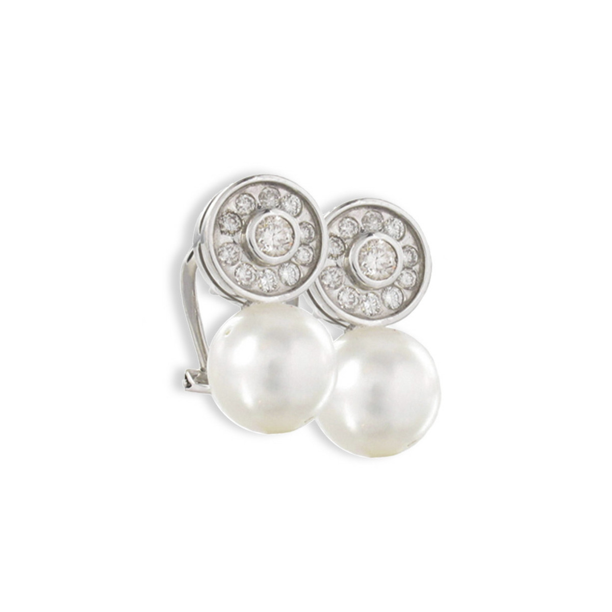 GOLD PEARL AND DIAMOND EARRING