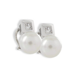 YOU AND ME GOLD PEARL DIAMOND EARRINGS