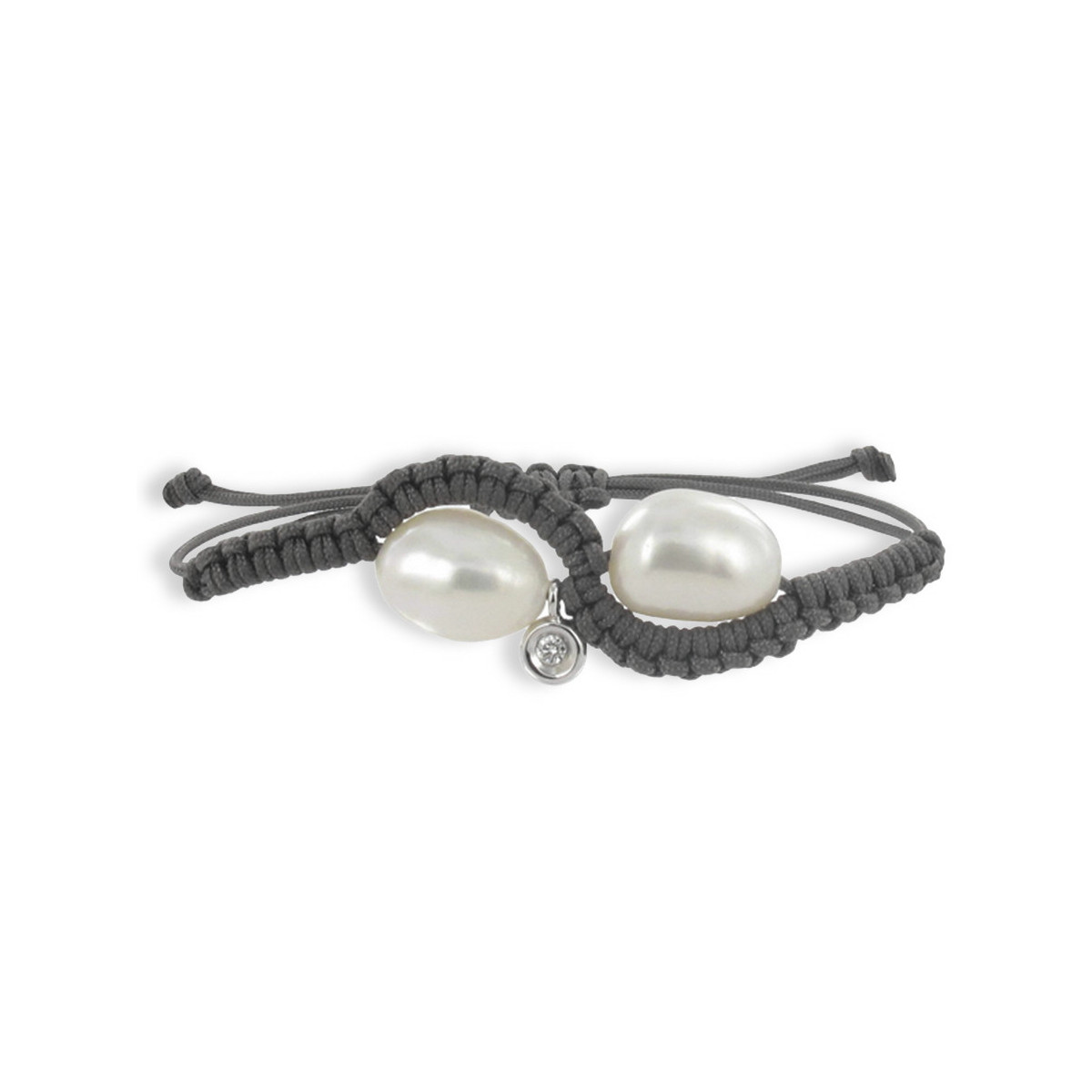 POLSERA MACRAME PERLES OR I DIAMANTS