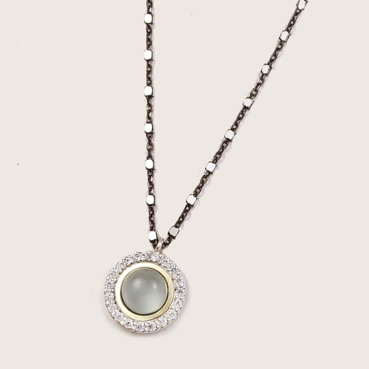 CADENA CON COLGANTE PLATA Y ORO DE 18 KILATES
