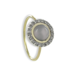 ANILLO CON CUARZO ROSA Y TOPACIOS