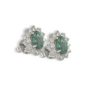 GOLD EARRING EMERALD AND DIAMONDS