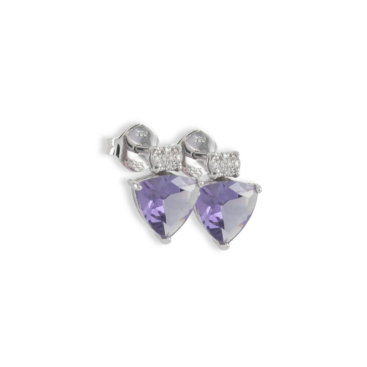 GOLD DIAMONDS AND AMETHYST EARRING