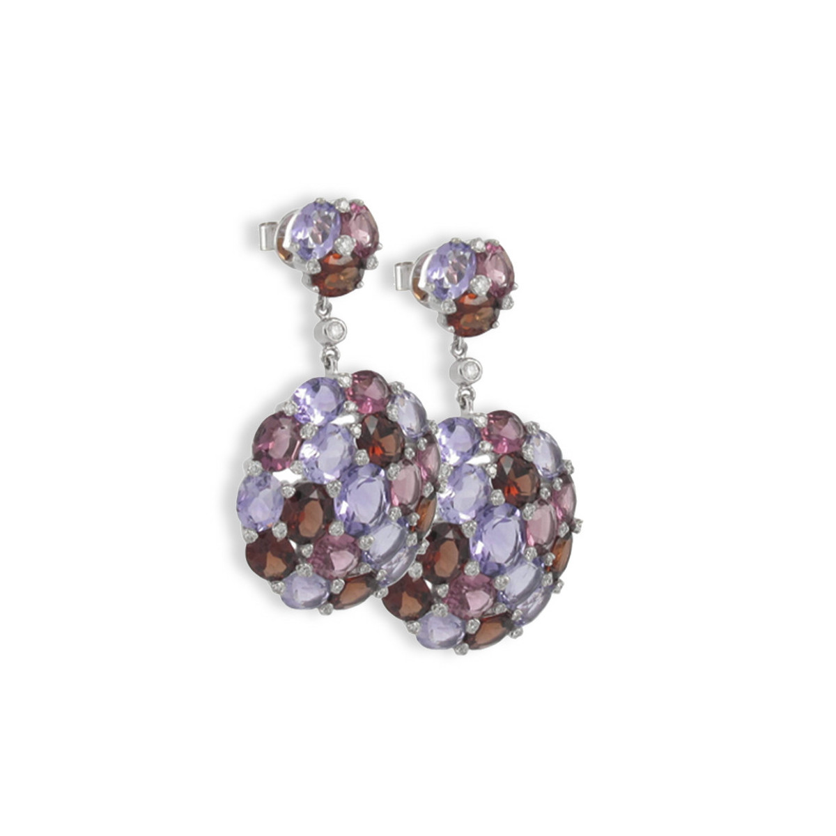 GOLD DIAMONDS AND COLORS STONES EARRING