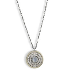 COLLAR CON COLGANTE PLATA Y ORO 1,6 CM