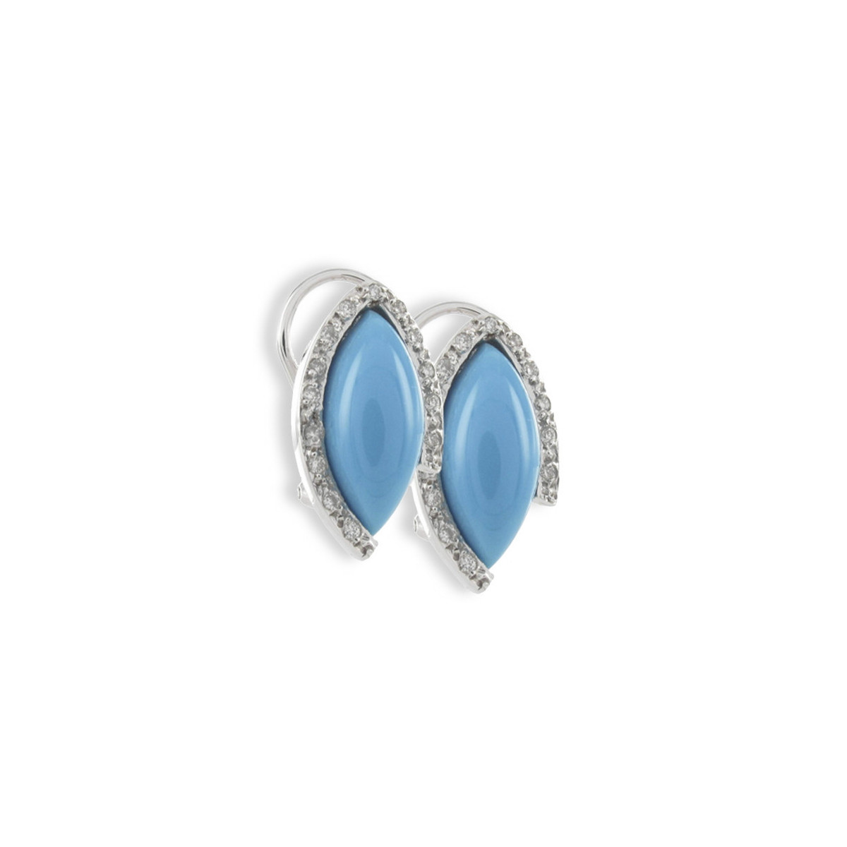 PENDIENTES CON TURQUESA Y DIAMANTES