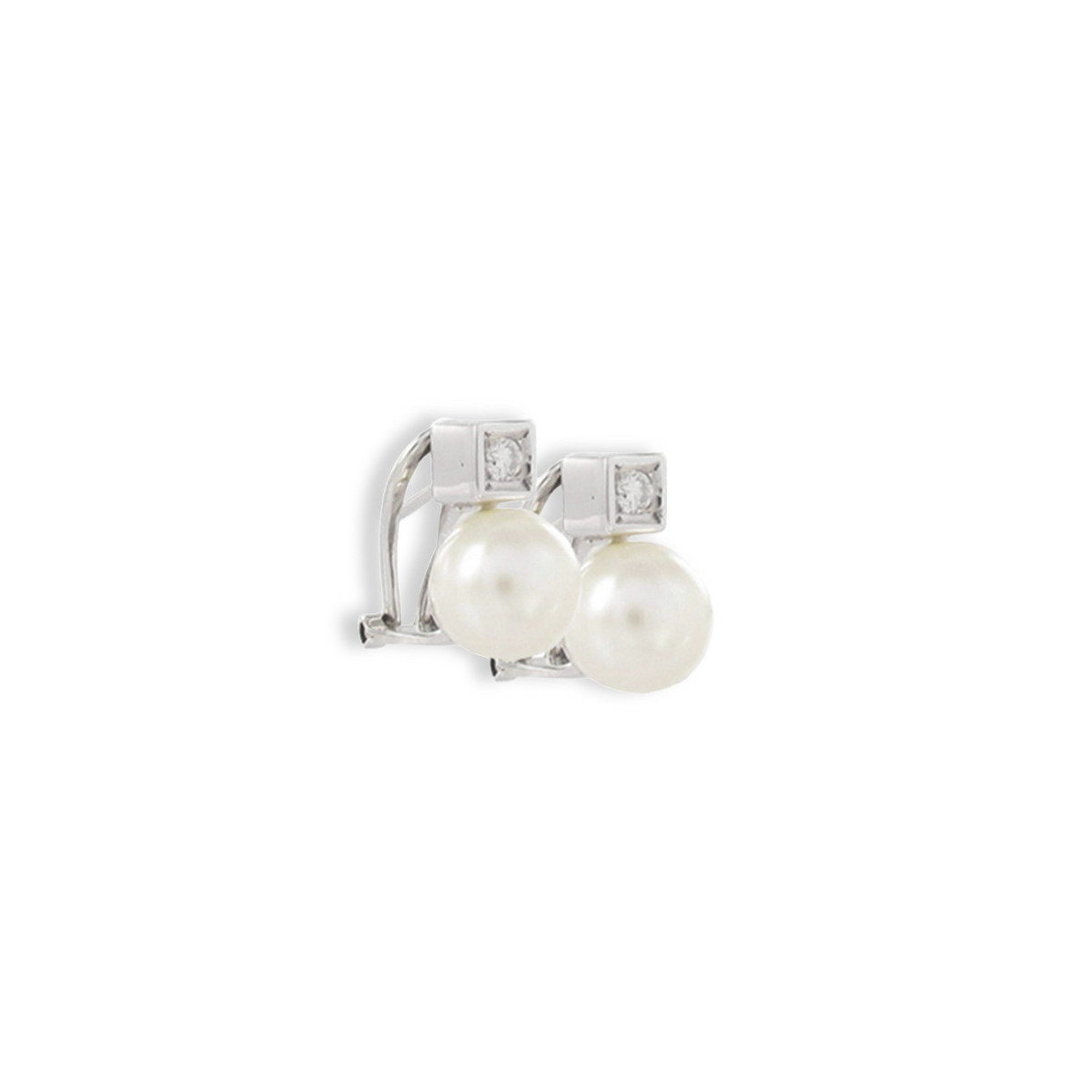 ARRACADES OR BLANC PERLA I DIAMANT
