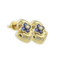 GOLD SAPPHIRE AND DIAMONDS EARRINGS