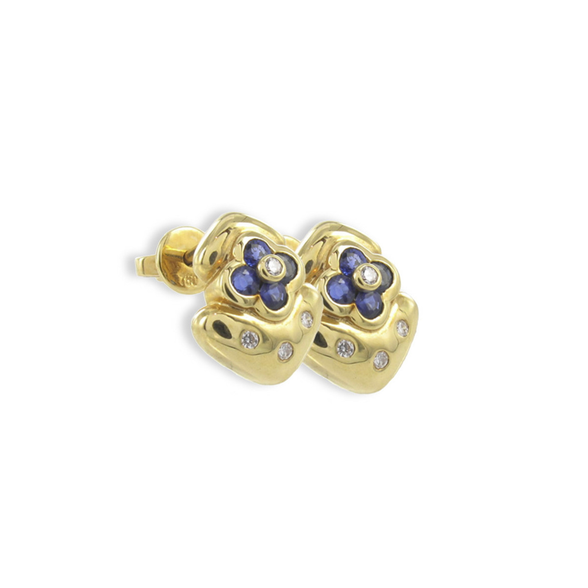 GOLD SAPPHIRE AND DIAMONDS EARRINGS