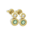 GOLD EARRING EMERALD AND DIAMOND