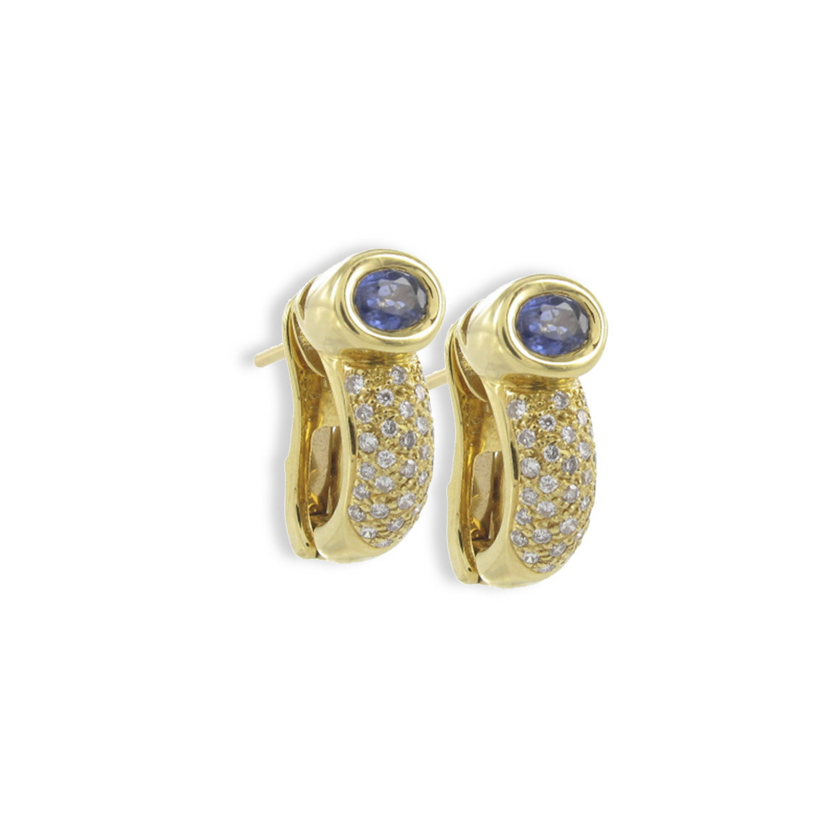 GOLD SAPPHIRE AND DIAMONDS EARRINGS
