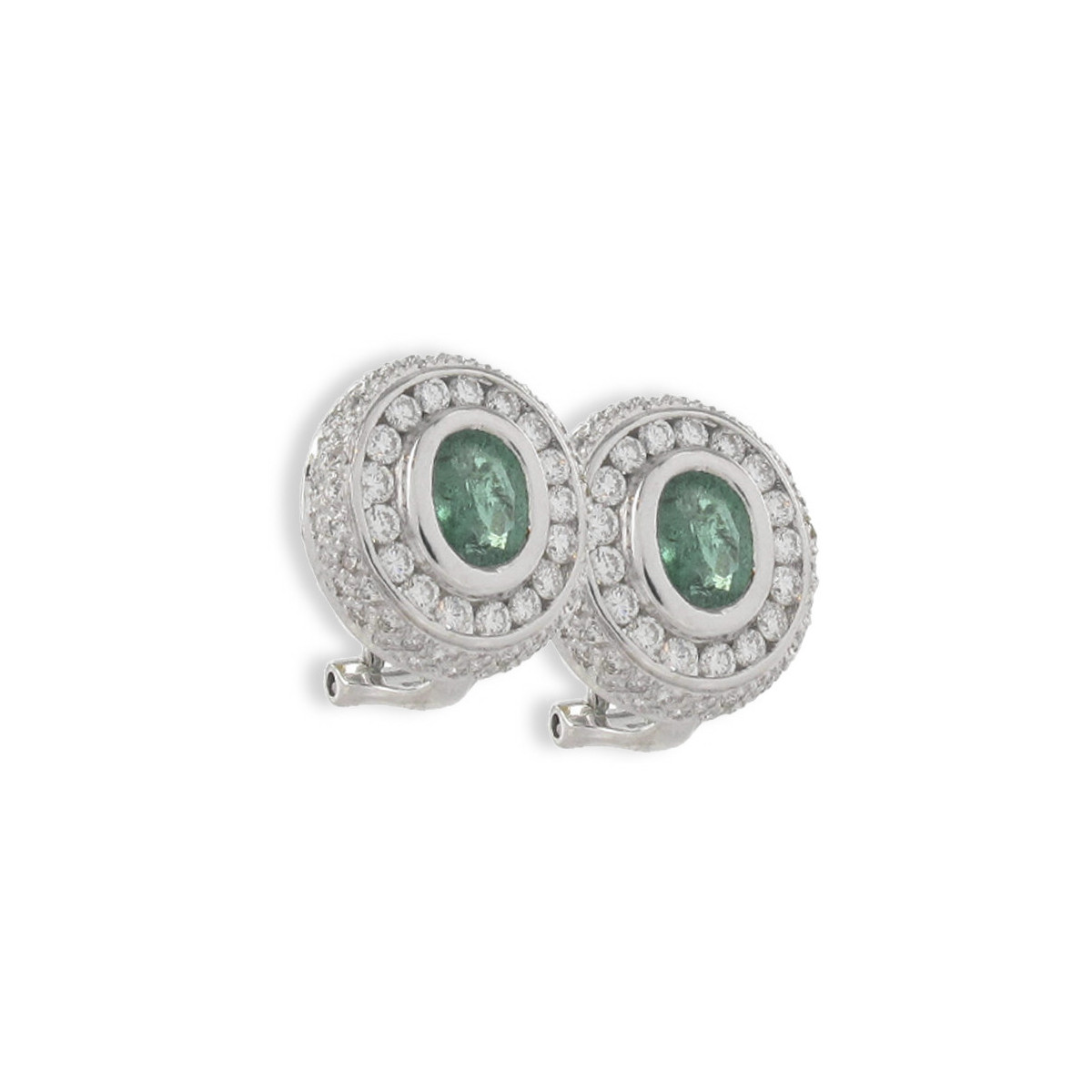 GOLD DIAMONDS AND EMERALD EARRING