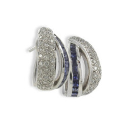 PENDIENTES ORO ZAFIROS Y DIAMANTES