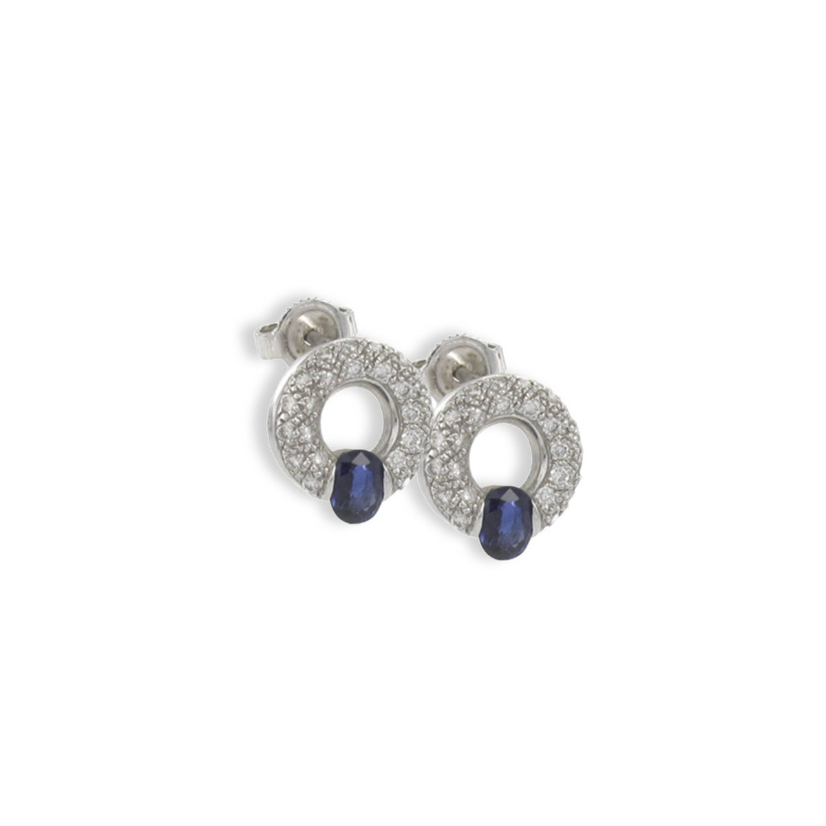 PENDIENTES ORO ZAFIROS Y DIAMANTES