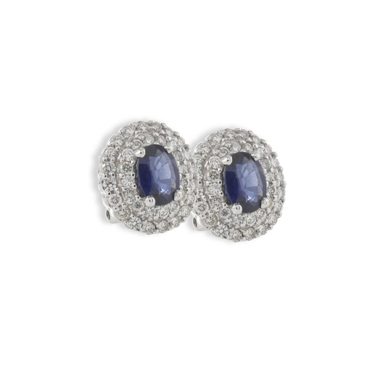 GOLD SAPPHIRE AND DIAMONDS EARRINGS