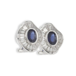 GOLD DIAMONDS AND SAPPHIRE EARRING