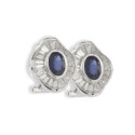 PENDIENTES ORO DIAMANTES Y ZAFIRO