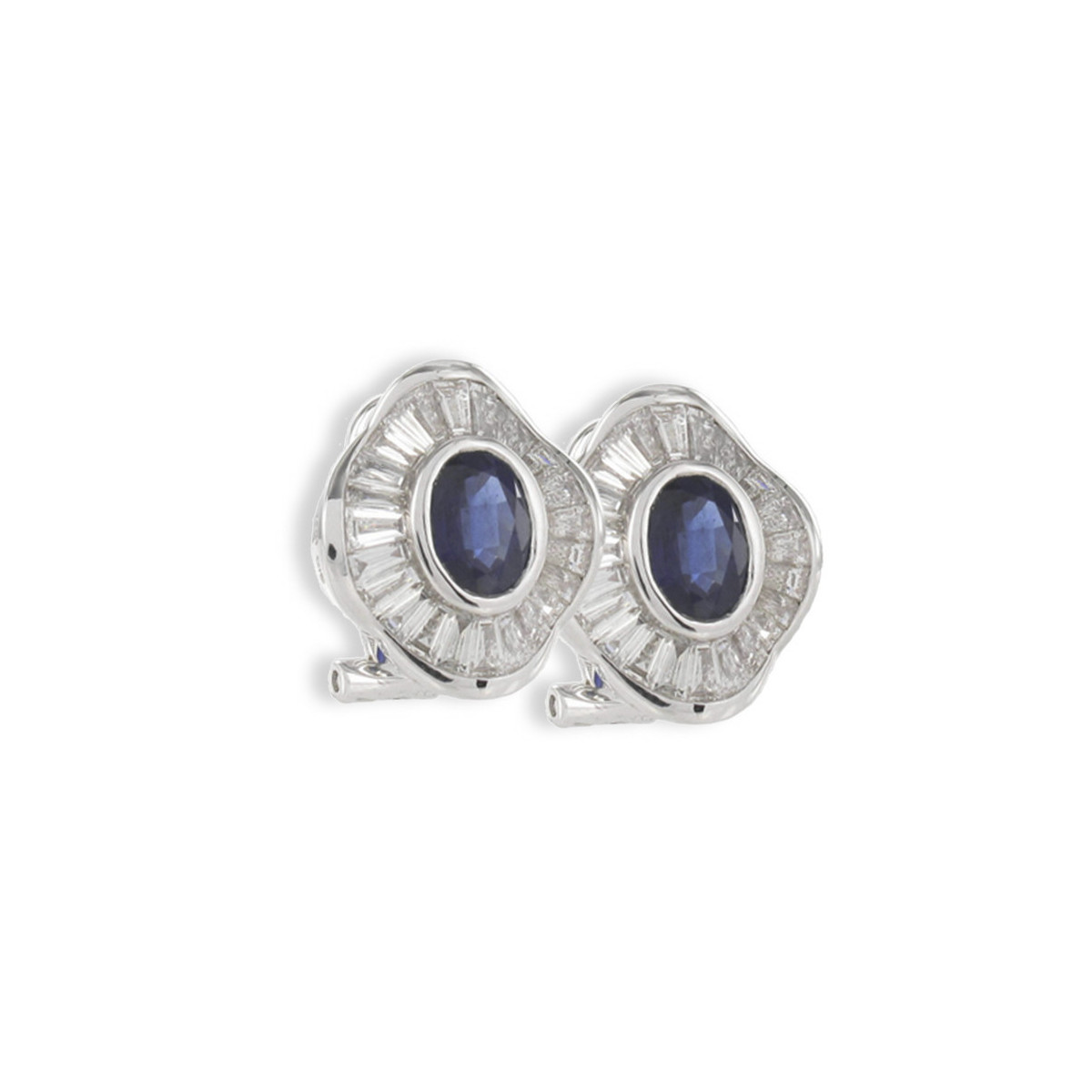 GOLD DIAMONDS AND SAPPHIRE EARRING