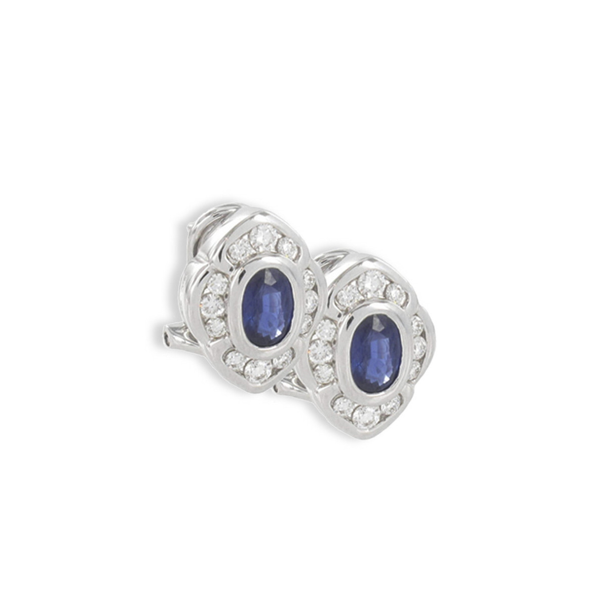 GOLD DIAMONDS AND SAPPHIRES EARRING