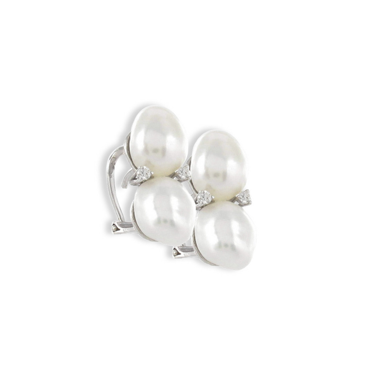 GOLD PEARL AND DIAMOND EARRING