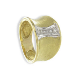 ANILLO ORO TEXTURIZADO Y DIAMANTES
