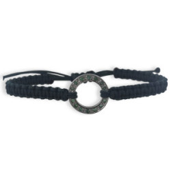 PULSERA MACRAME ORO Y ESMERALDAS