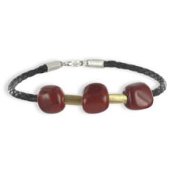 PULSERA CUERO Y ORO