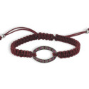 PULSERA MACRAME ORO Y RUBIS