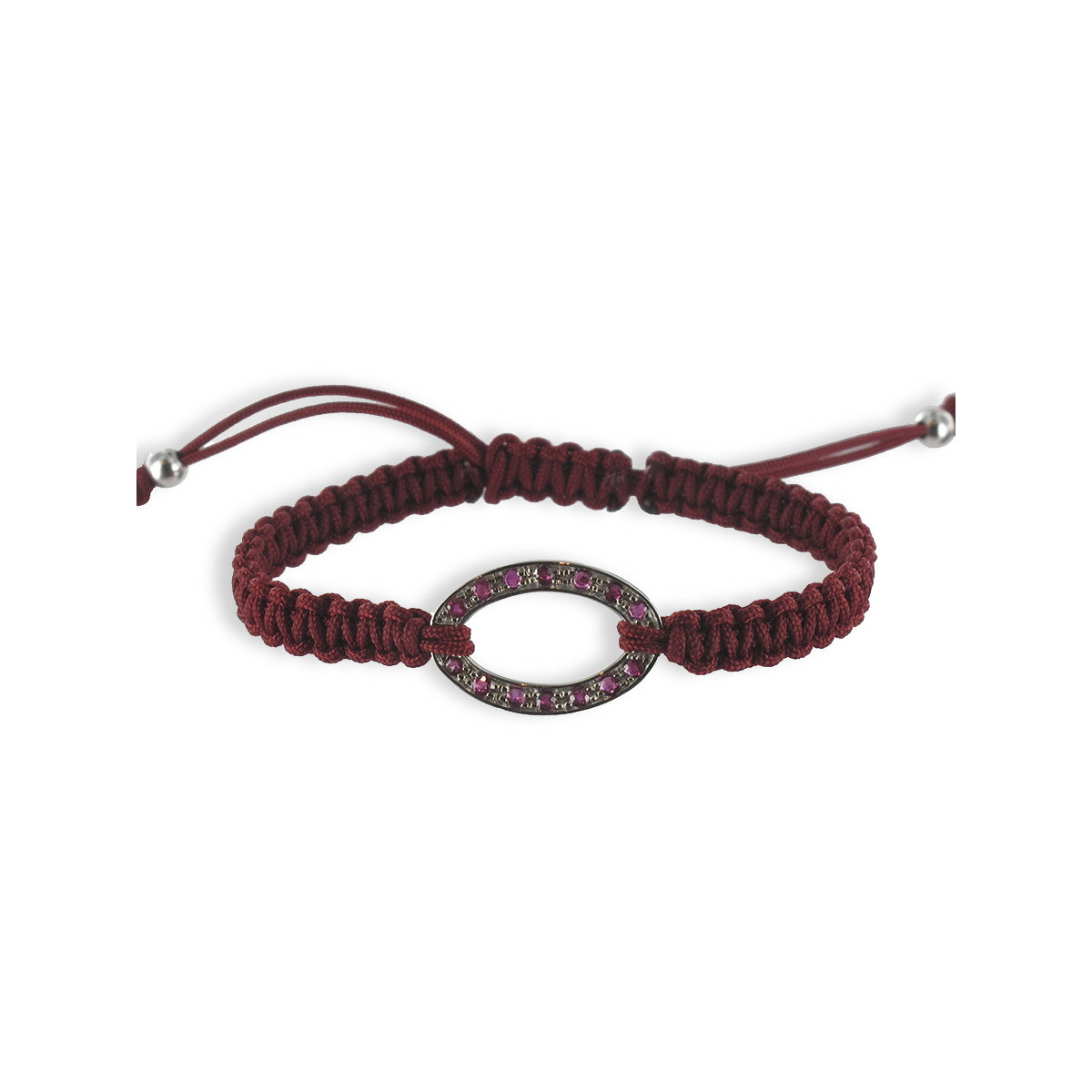 MACRAME BRAZALET GOLD AND RUBY