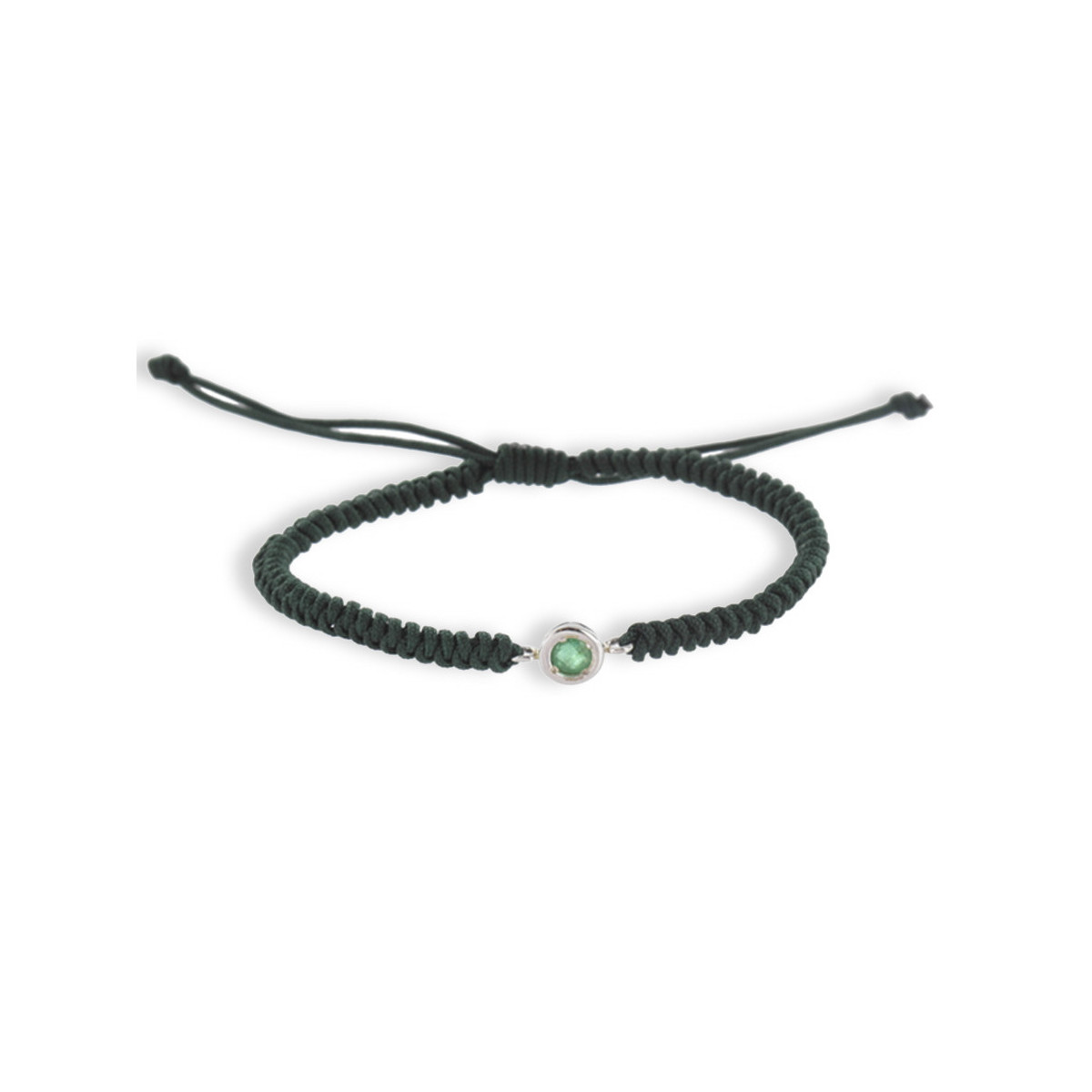 PULSERA MACRAME ORO ESMERALDA