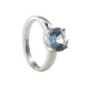GOLD BLUE TOPAZ 2 KTES RING