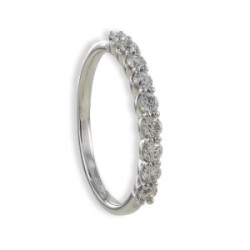 MEDIA ALIANZA DE 9 DIAMANTES EN ORO BLANCO 18K 0,365 CT