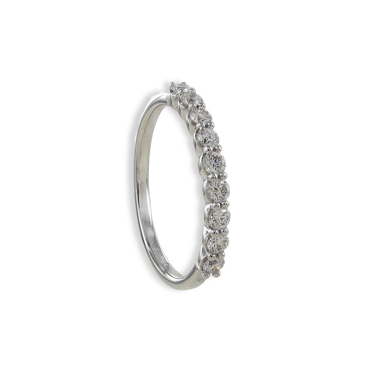 MEDIA ALIANZA DE 9 DIAMANTES EN ORO BLANCO 18K 0,365 CT