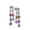 LONG EARRINGS WITH COLORED SAPPHIRES