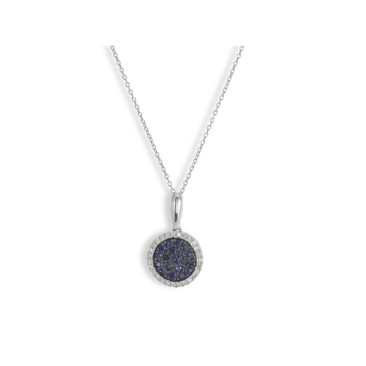 NECKLACE WITH SAPPHIRES AND DIAMONDS PENDANT