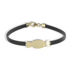 GOLD AND RUBBER BRACELET