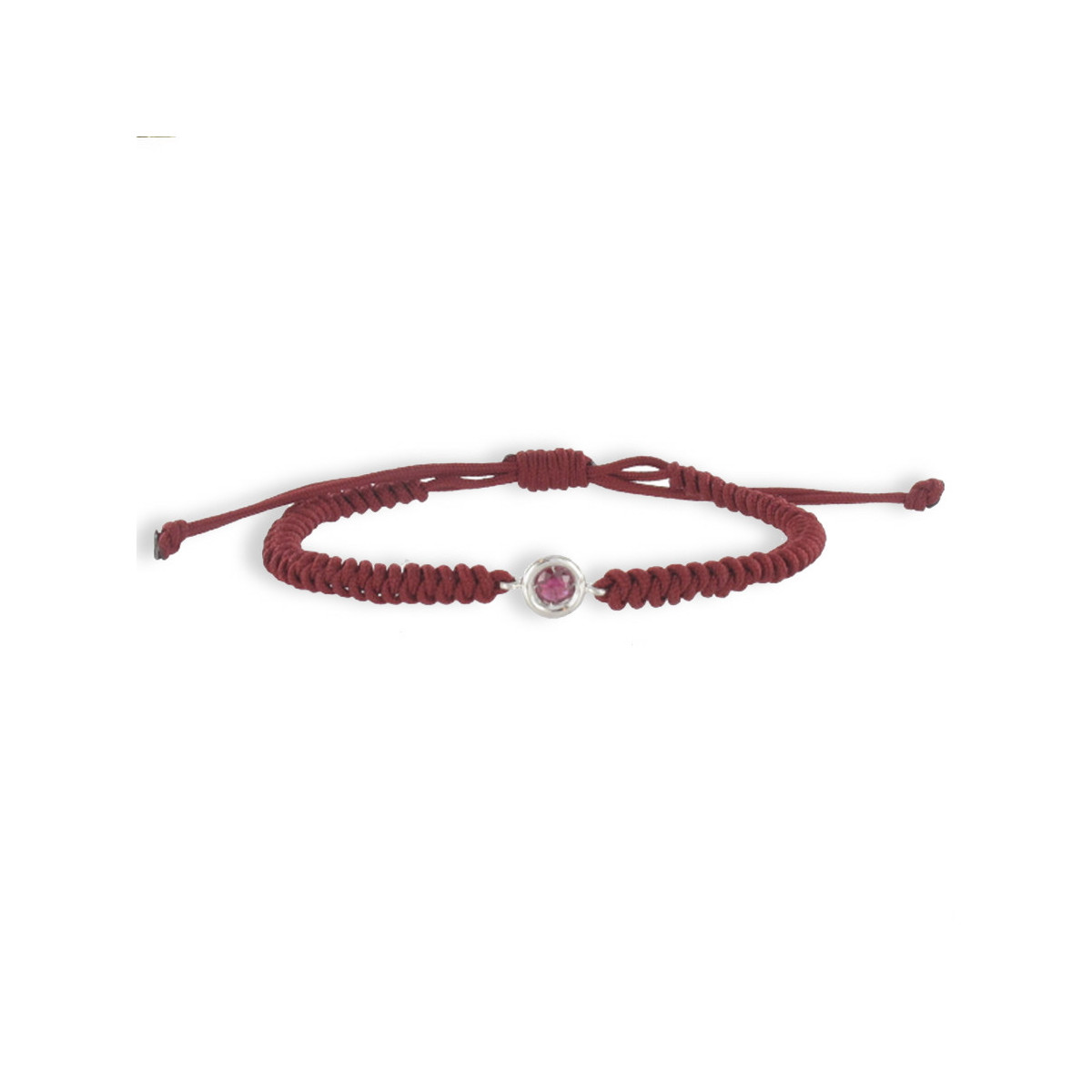 MACRAME BRAZALET GOLD AND RUBY