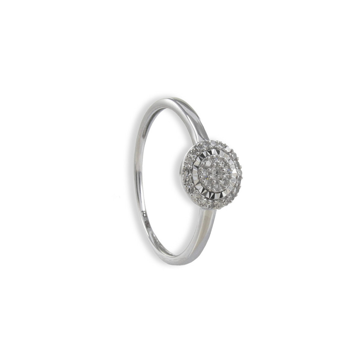 ANILLO ORO Y 30 DIAMANTES ROSETON