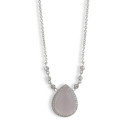 WHITE GOLD PINK QUARTZ AND DIAMOND NECKLACE