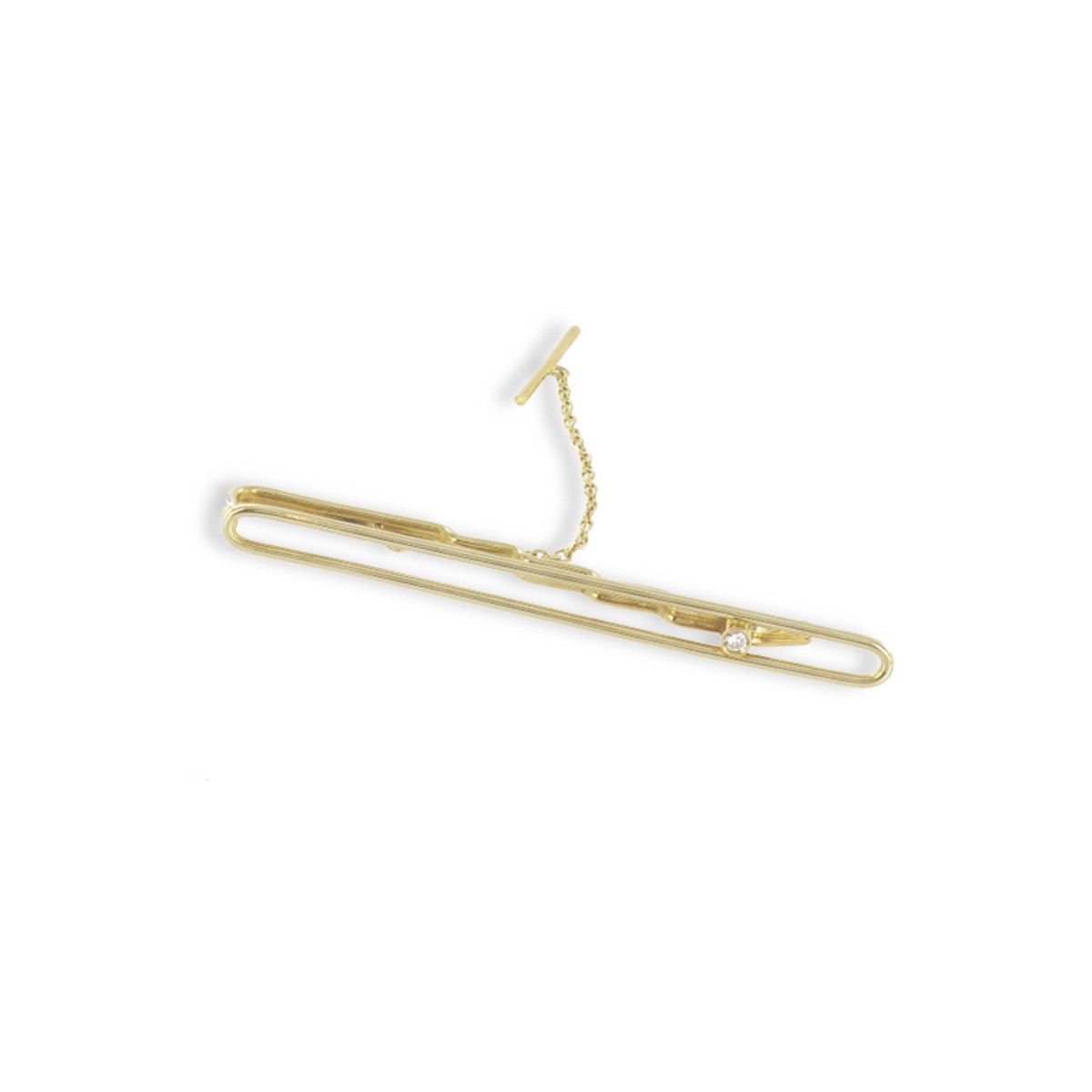 GOLD SILHOUETTE TIE PIN WITH BRILLIANT