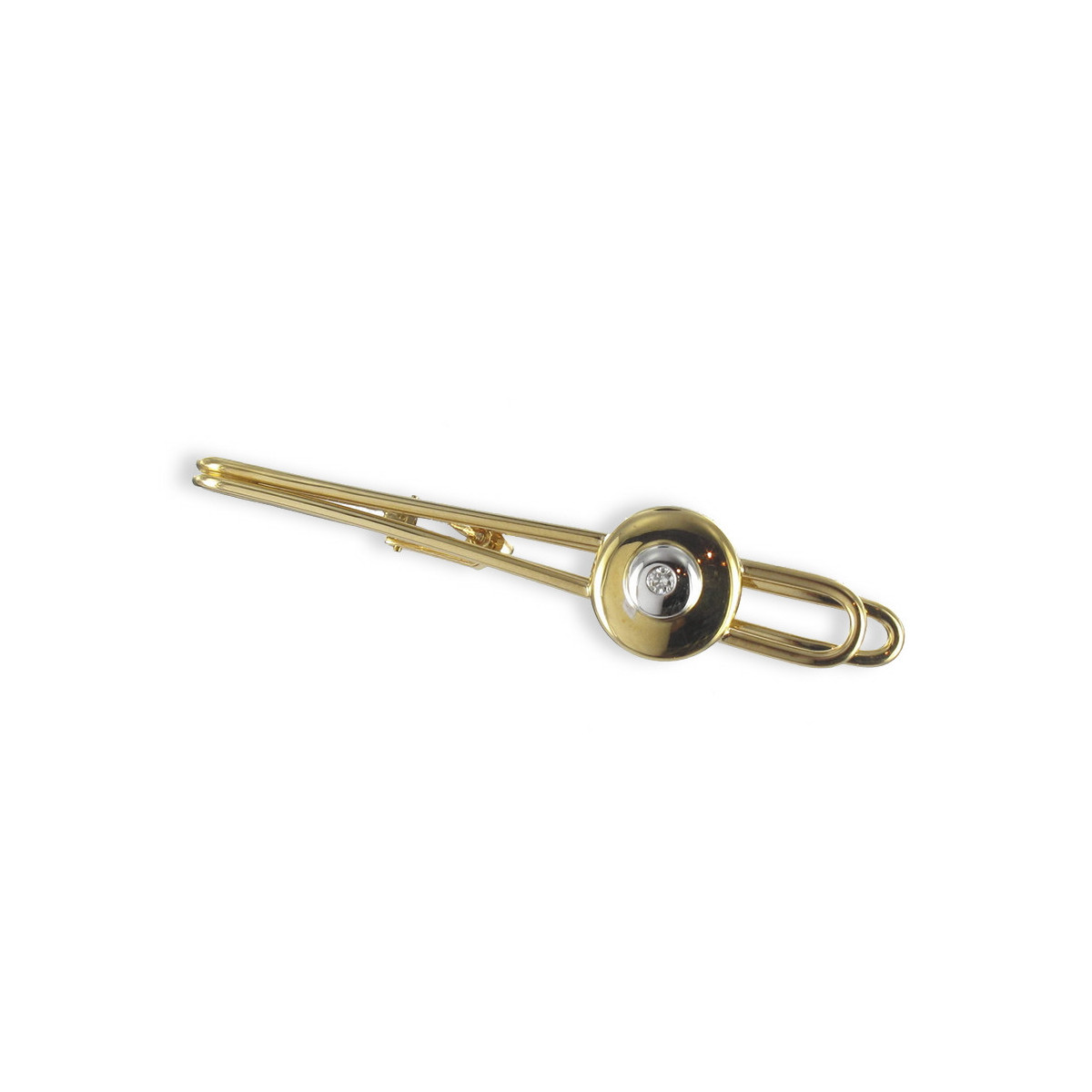 TIE BAR WITH DIAMOND BUTTON PATTERN