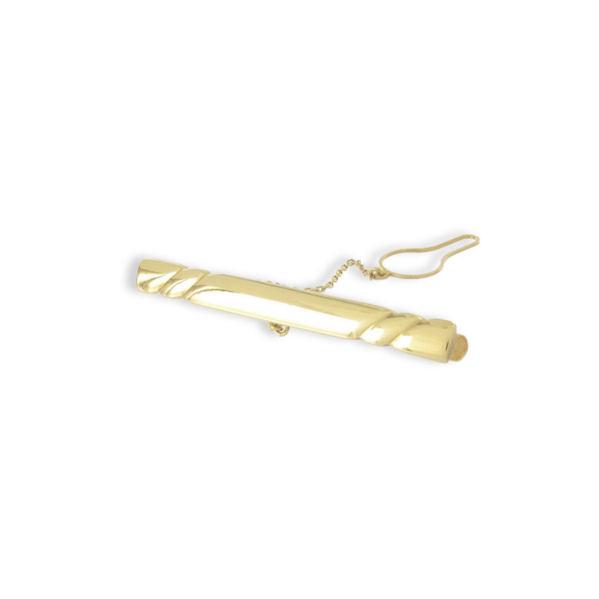 GLOSSY TIE CLIP WITH DECORATION AT ENDS