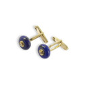 GOLD LAPIS LAZULI AND DIAMOND CUFFLINKS