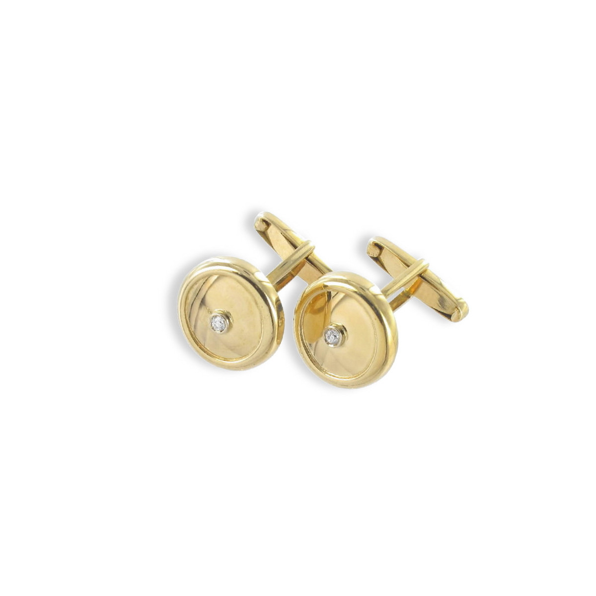 GOLD AND DIAMOND CUFFLINKS