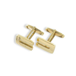 U-SHAPED SOLID GOLD CUFFLINKS