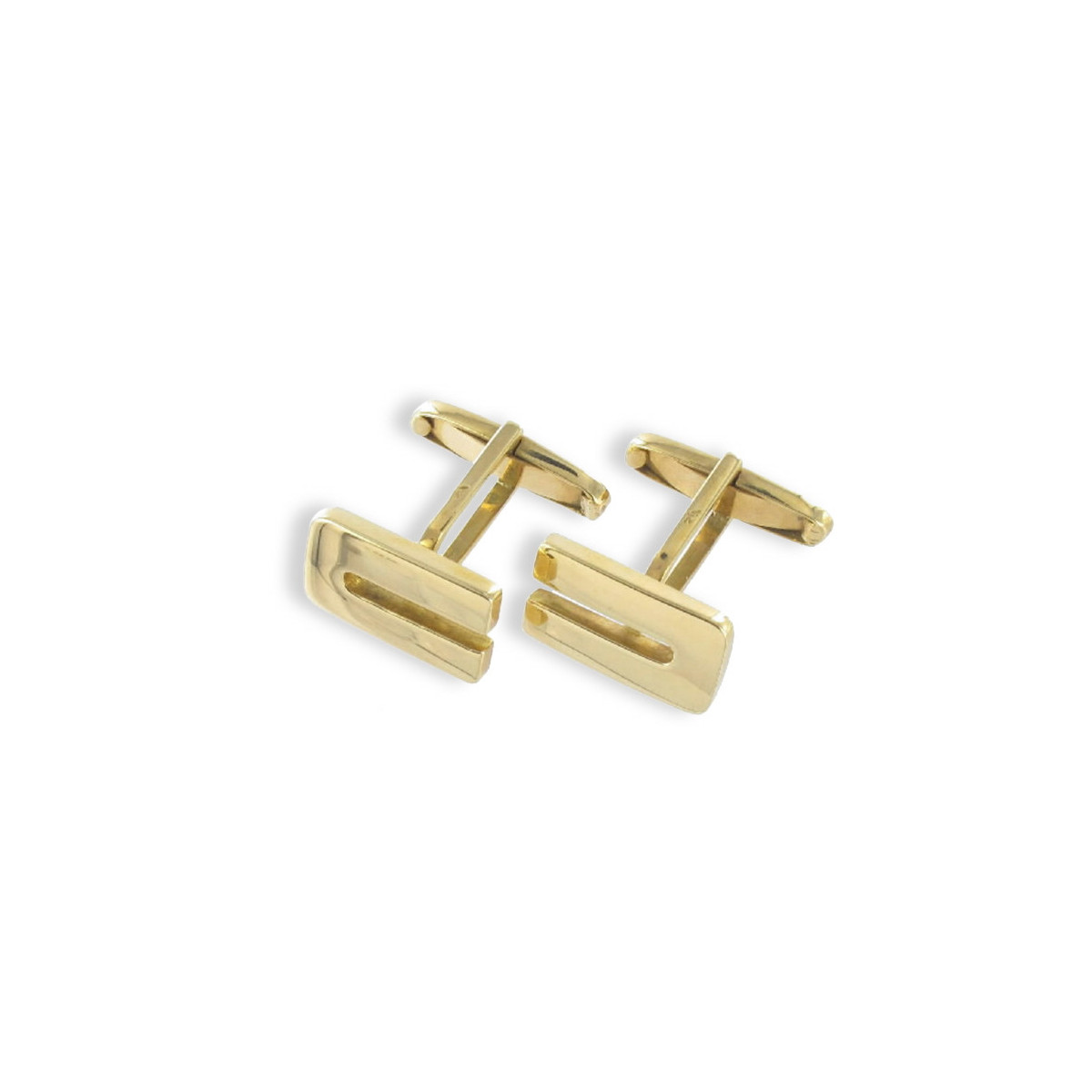 U-SHAPED SOLID GOLD CUFFLINKS