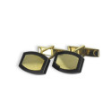 YELLOW GOLD AND ONYX CUFFLINKS